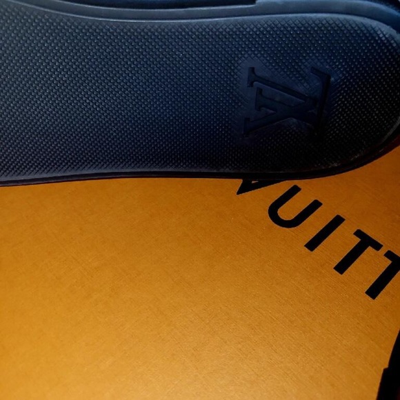 Brown/Blue Damier Ebene Louis Vutton Intials High Top Sneaker - Picture 4 of 4